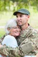 Soldier reunited with his mother
