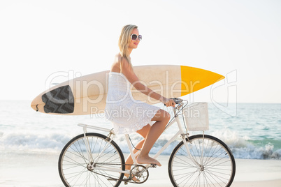 beautiful blonde woman on a sunny day