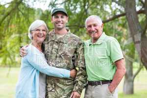 Soldier reunited with his parents