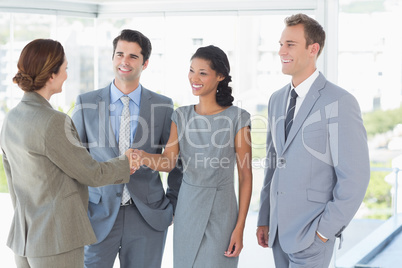 Business team meeting their partner