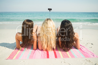 group of friends in swimsuits