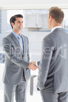 Business colleagues greeting each other