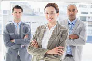 Business colleagues smiling at camera