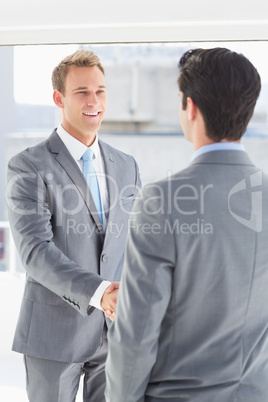 Business colleagues greeting each other