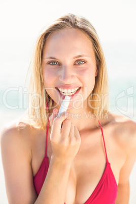 beautiful blonde woman on a sunny day