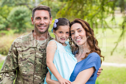 Handsome soldier reunited with family