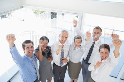 Business team celebrating a good job