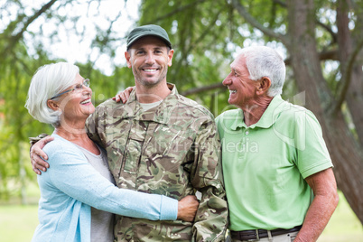 Soldier reunited with his parents