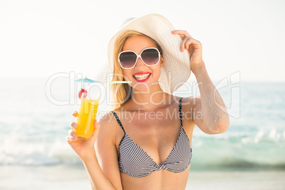 beautiful blonde woman on a sunny day