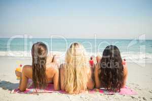 group of friends in swimsuits