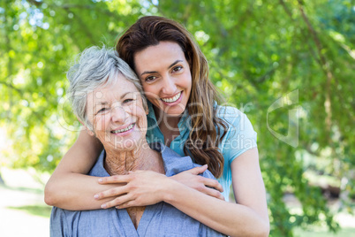 mother and grandmother smilling