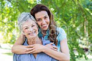 mother and grandmother smilling