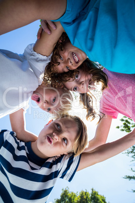 Happy child in the park together