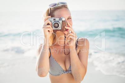 beautiful blonde woman on a sunny day