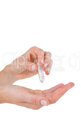 Woman holding precious gem