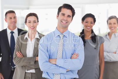 Business colleagues standing in a row