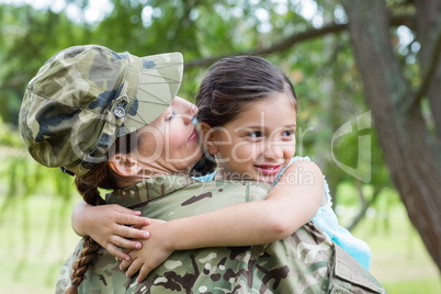 Soldier reunited with her daughter