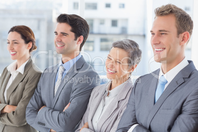 Business people standing in a row