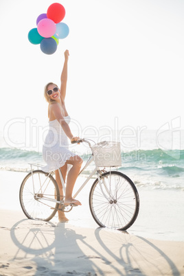 beautiful blonde woman on a sunny day