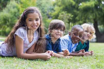 Happy child in the park together