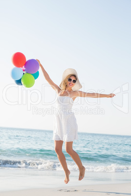 beautiful blonde woman on a sunny day