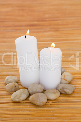 Candles with pebbles