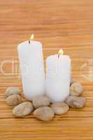 Candles with pebbles