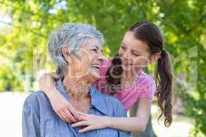 granddaughter and grandmother smiling