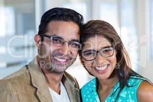 Portrait of smiling partners posing together