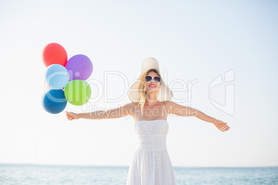 beautiful blonde woman on a sunny day