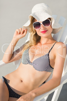 beautiful blonde woman on a sunny day
