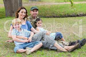 Handsome soldier reunited with family