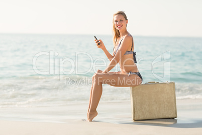 beautiful blonde woman on a sunny day