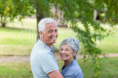 Happy old couple smiling