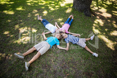 Happy child in the park together