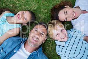 Happy family in the park together