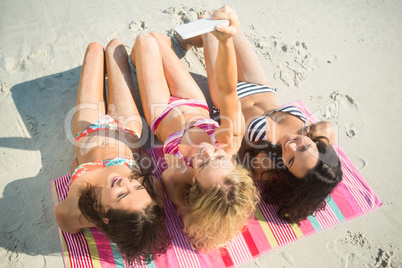 group of friends in swimsuits