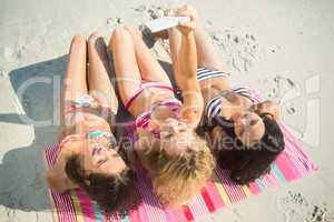 group of friends in swimsuits