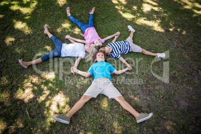 Happy child in the park together