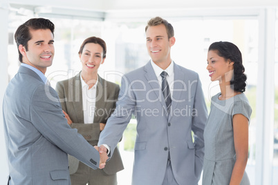 Business team meeting their partner