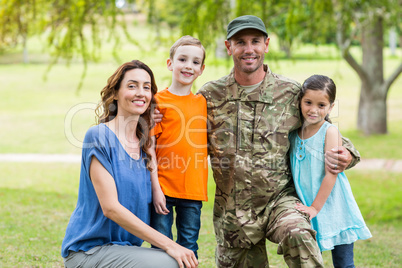 Handsome soldier reunited with family