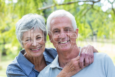 Happy old couple smiling