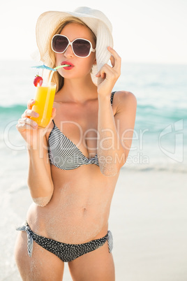 beautiful blonde woman on a sunny day