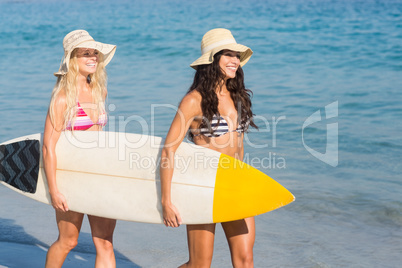 two friends in swimsuits