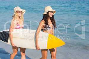 two friends in swimsuits