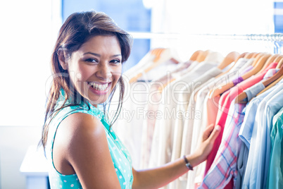 Beautiful brunette doing shopping