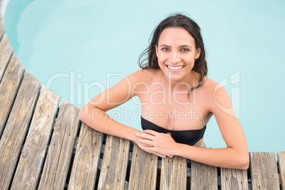 Beautiful woman in bikini relaxing