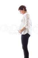 Pregnant woman holding her bump