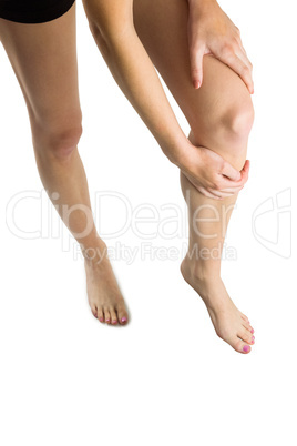 Woman with leg injury