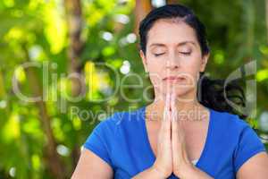 Relaxed woman doing yoga